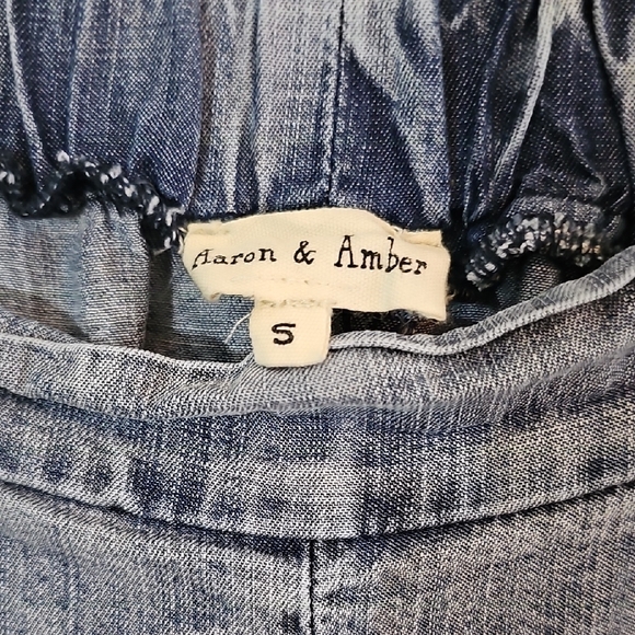 Aaron & Amber Soft Denim Wide Leg High Rise Pants 100% Tencel Womens Small - Picture 3 of 8